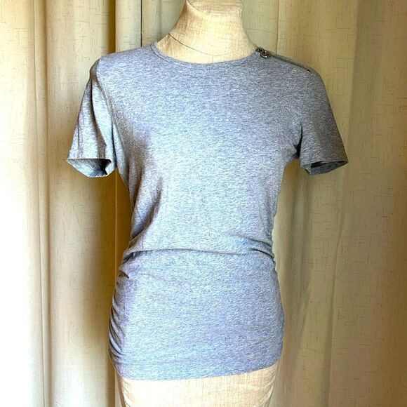 MICHAEL Michael Kors Fitted Gray Zippered Top - Picture 1 of 4